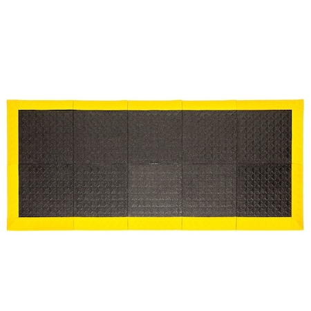 Safe-Flex Antifatigue Mat, 44 inch L x 98 inch W, Black Tiles / Yellow Border AG1BZ3